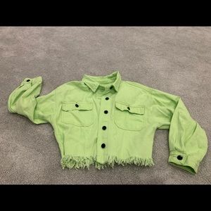 Neon yellow jean jacket